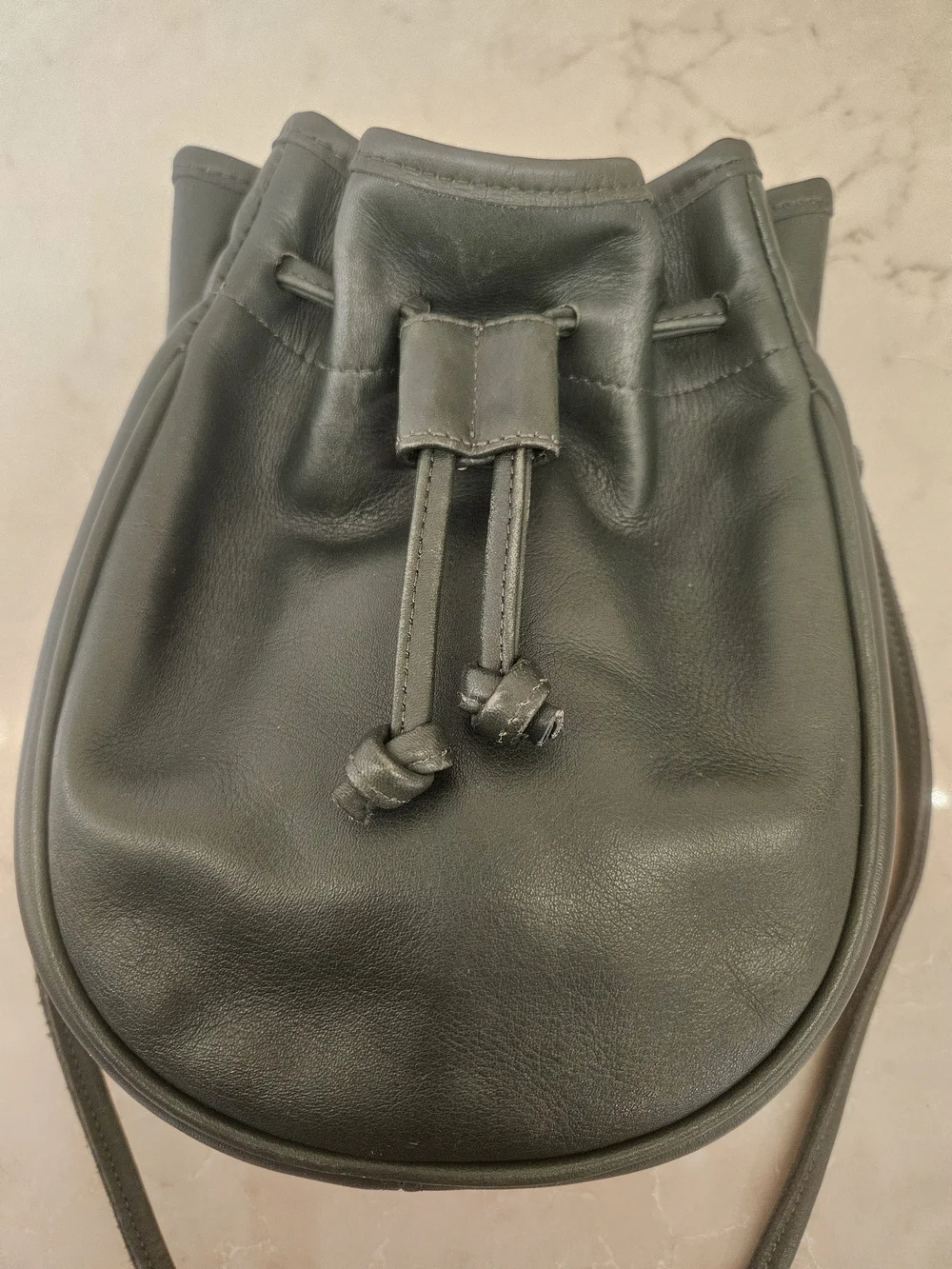 COACH Leather Drawstring Marble Bag Shoulder Bag in Ivy Green - Vintage 4031